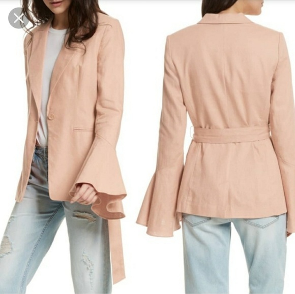 Free People Jackets & Blazers - NWT Free People Flared Sleeve Linen Blazer